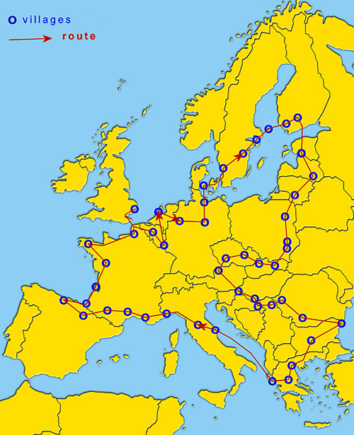 Europa Tour 2005 route
